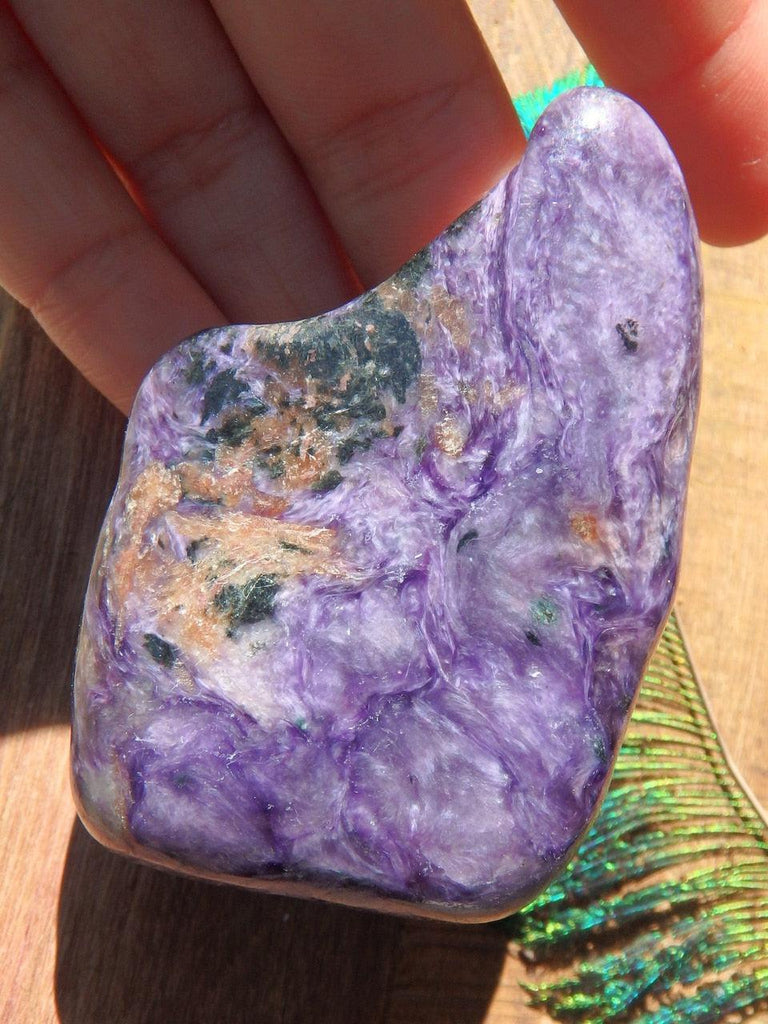 RESERVED FOR KIMBERLEY! Gorgeous Deep Silky Purple Large Charoite Polished Specimen - Earth Family Crystals