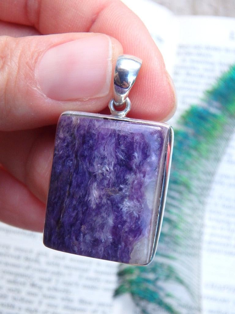 Reserved For Alesha D. Rich Purple Charoite Pendant In Sterling Silver (Includes Silver Chain) - Earth Family Crystals
