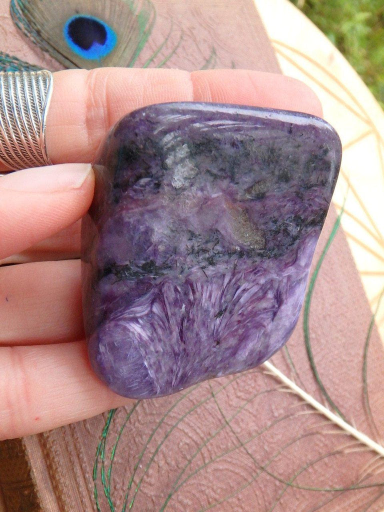 Brilliant Silky Purple Charoite Polished Specimen - Earth Family Crystals