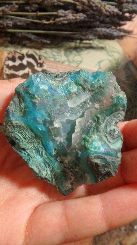 Reserved For Nanette Vibrant Blue Chrysocolla & Quartz From Globe, Arizona - Earth Family Crystals