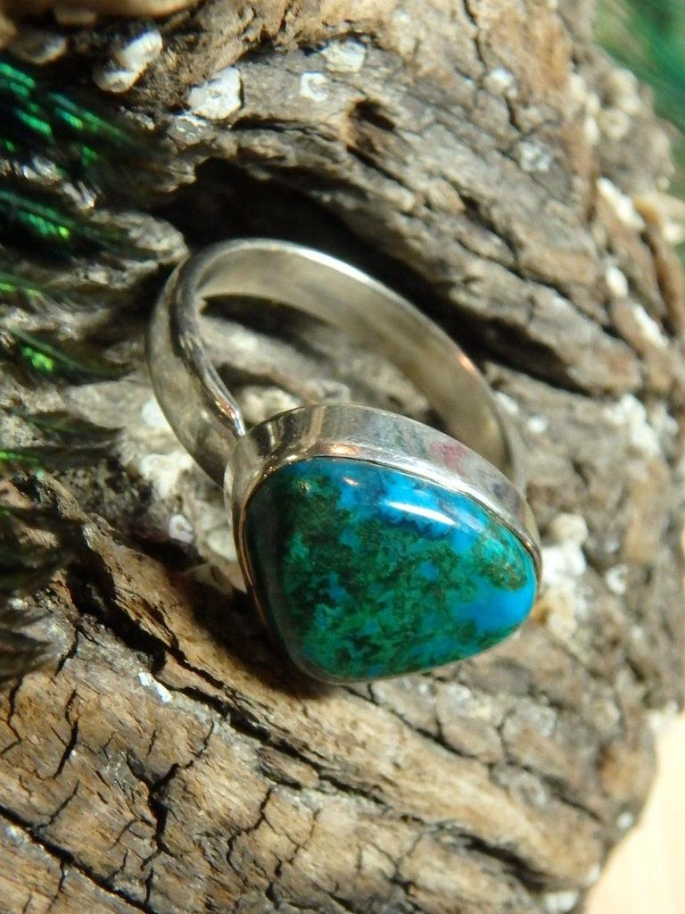 Stunning Robin Egg Blue Chrysocolla & Green Malachite Ring In Sterling Silver (Size 8.5) - Earth Family Crystals