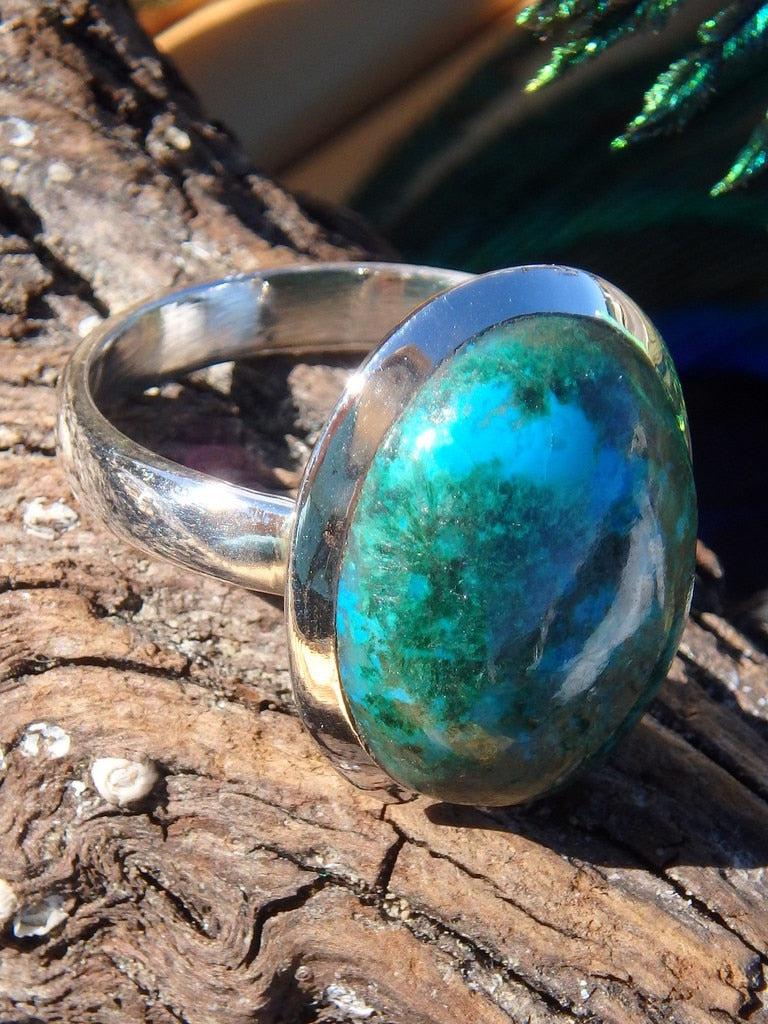 Vibrant Blue & Green Chrysocolla & Malachite Gemstone Ring In Sterling Silver (Size 9.5) - Earth Family Crystals