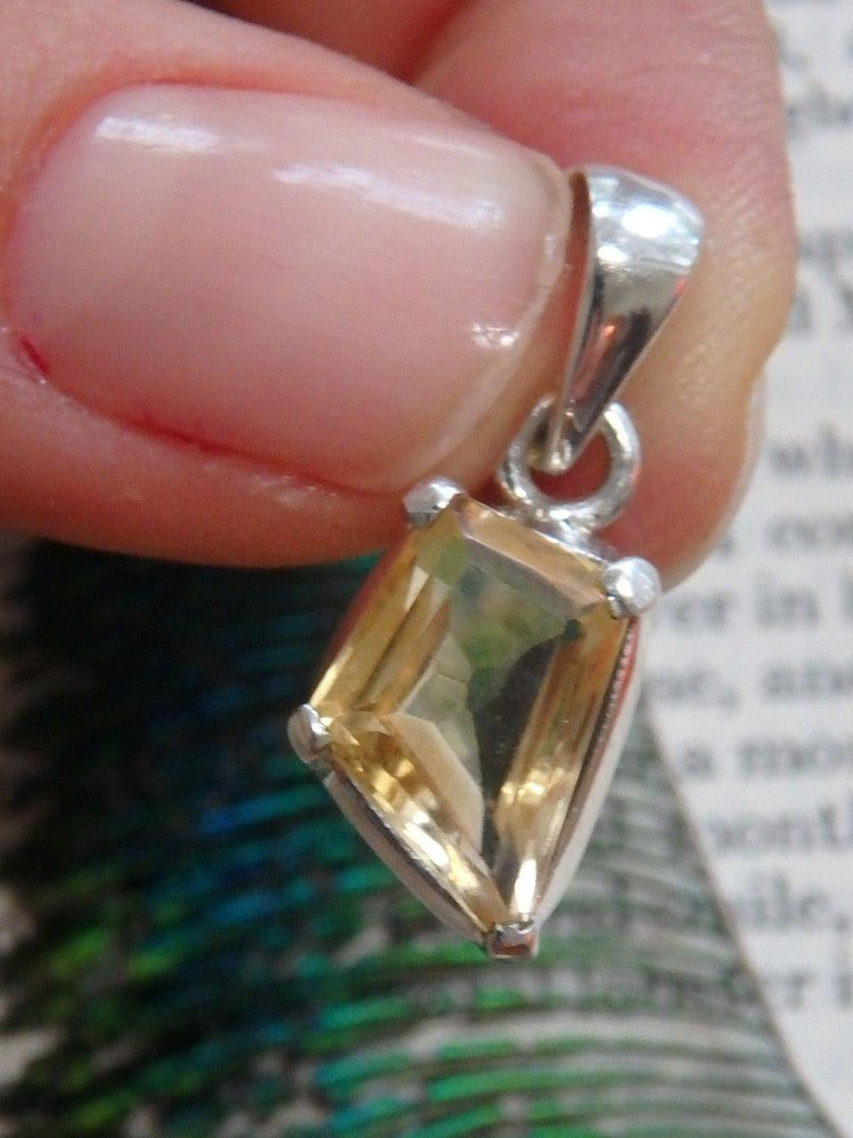 Sunny Faceted Dainty Citrine Gemstone Pendant In Sterling Silver (Includes Silver Chain) - Earth Family Crystals