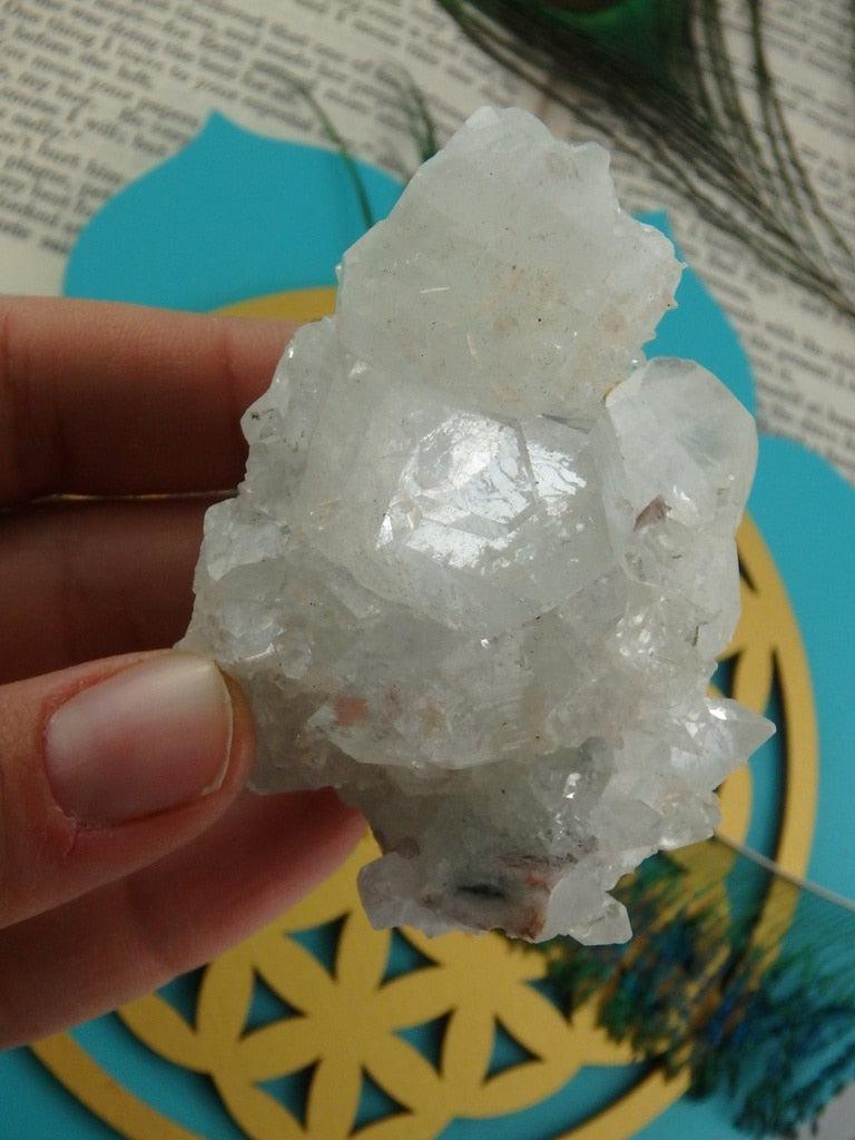High Vibration Sparkly Clear Apophyllite Specimen From India - Earth Family Crystals