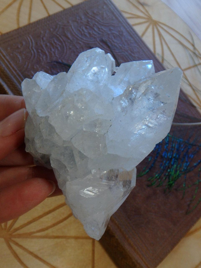 Large Points Clear Apophyllite Cluster From India - Earth Family Crystals