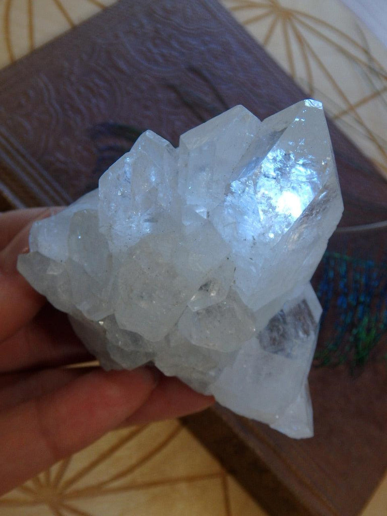Large Points Clear Apophyllite Cluster From India - Earth Family Crystals