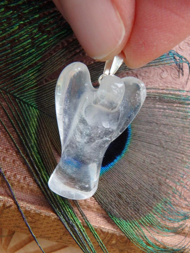 Wonderful Clear Quartz Angel Pendant - Earth Family Crystals