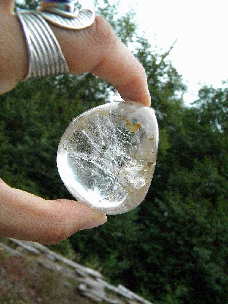 Brilliant Clear Quartz Palm Stone - Earth Family Crystals