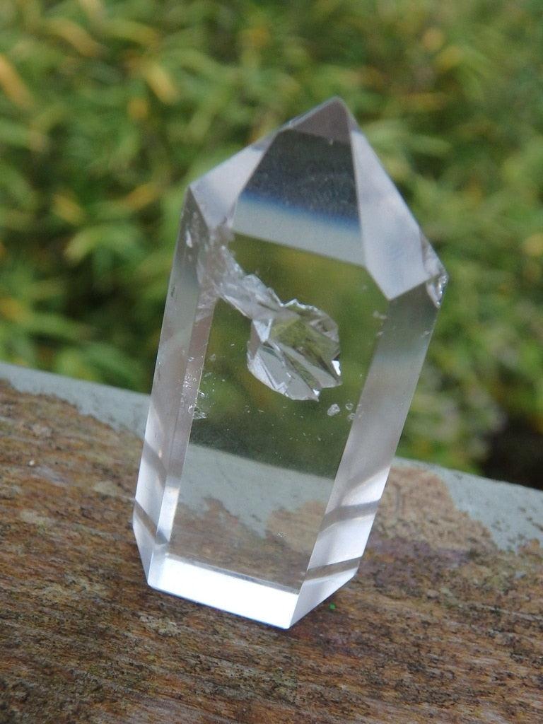 Ice Water Clear Quartz Small Generator With Inner Child & Cave - Earth Family Crystals