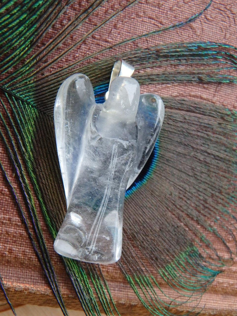 Wonderful Clear Quartz Angel Pendant - Earth Family Crystals