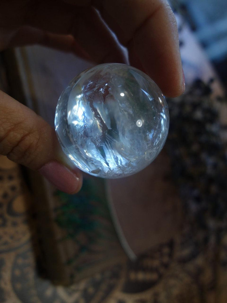 Huge Mesmerizing Rainbows Clear Quartz Bubble Sphere - Earth Family Crystals