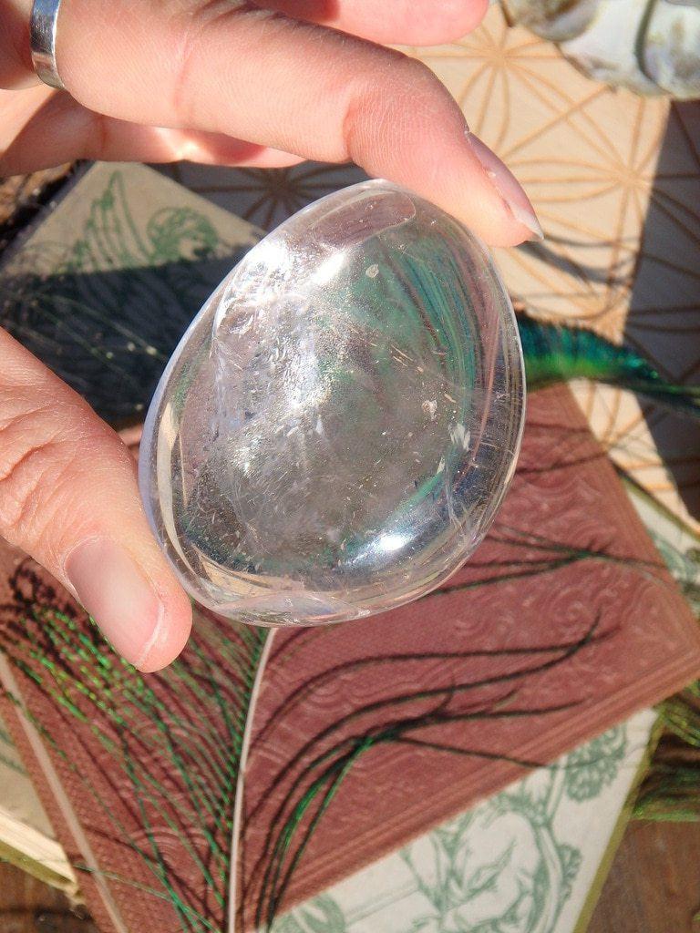 Brilliant Clear Quartz Palm Stone 3 - Earth Family Crystals