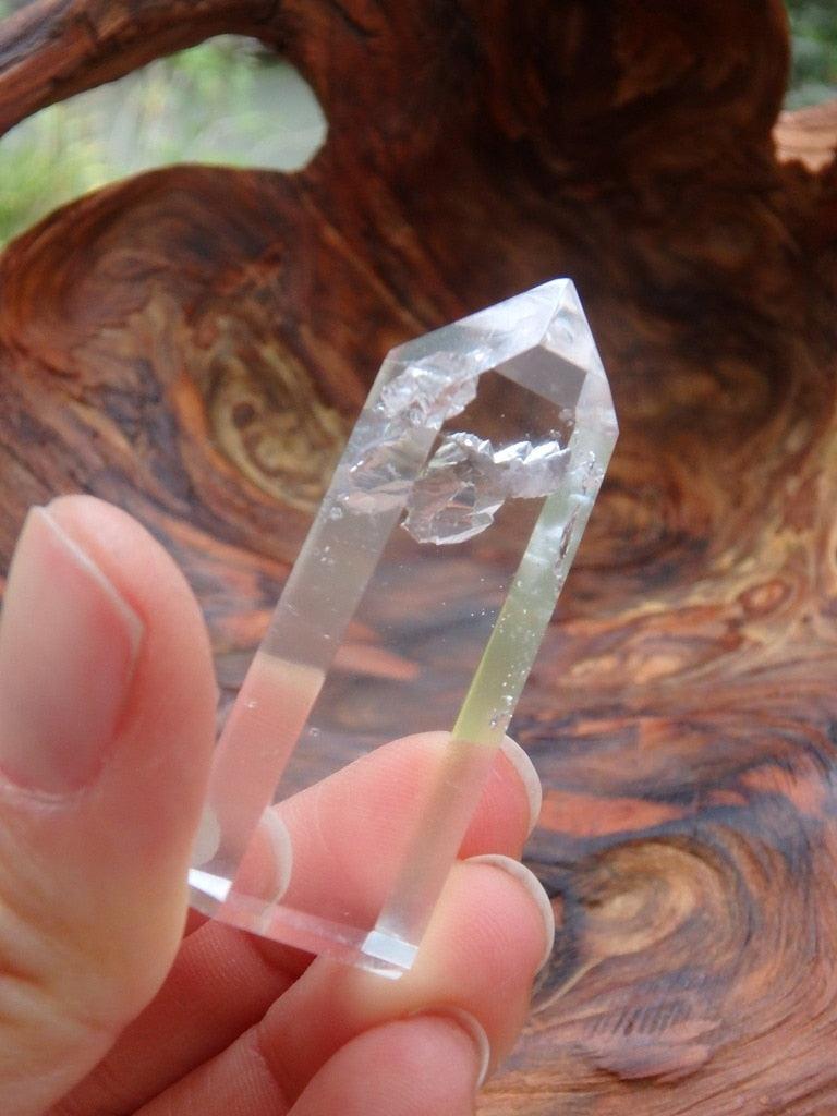 Ice Water Clear Quartz Small Generator With Inner Child & Cave - Earth Family Crystals