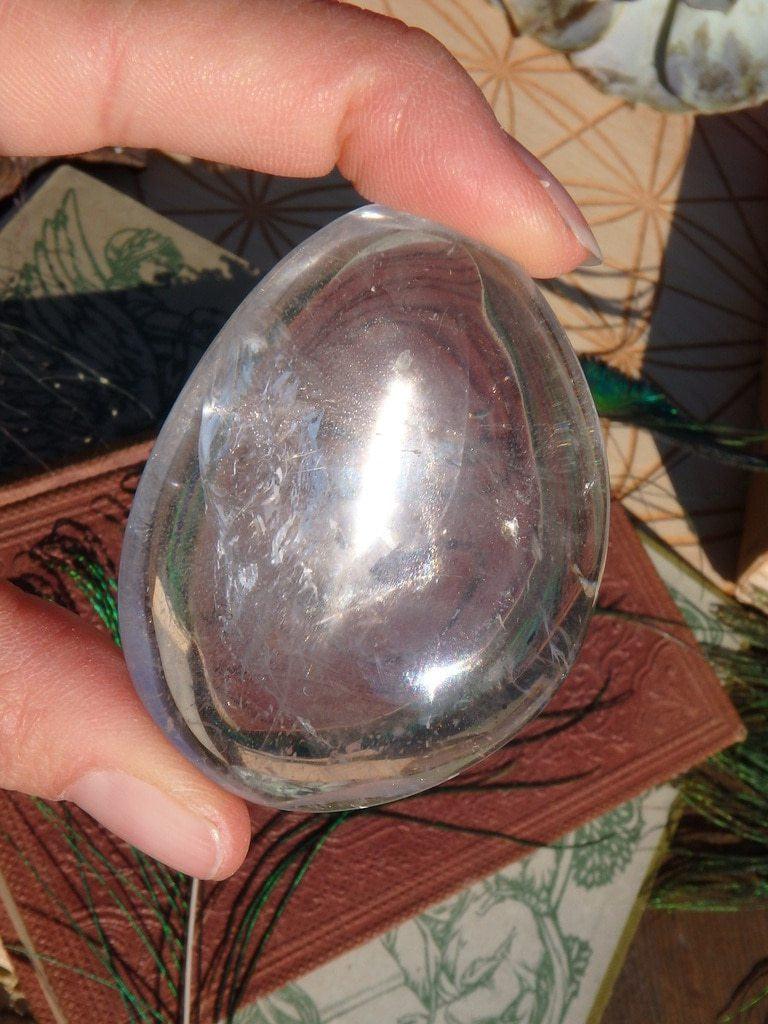 Brilliant Clear Quartz Palm Stone 3 - Earth Family Crystals