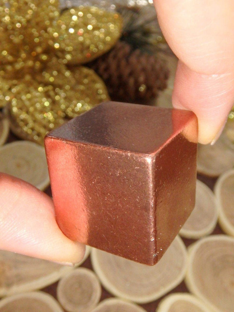 Dense & Shiny Copper Cube Carving - Earth Family Crystals