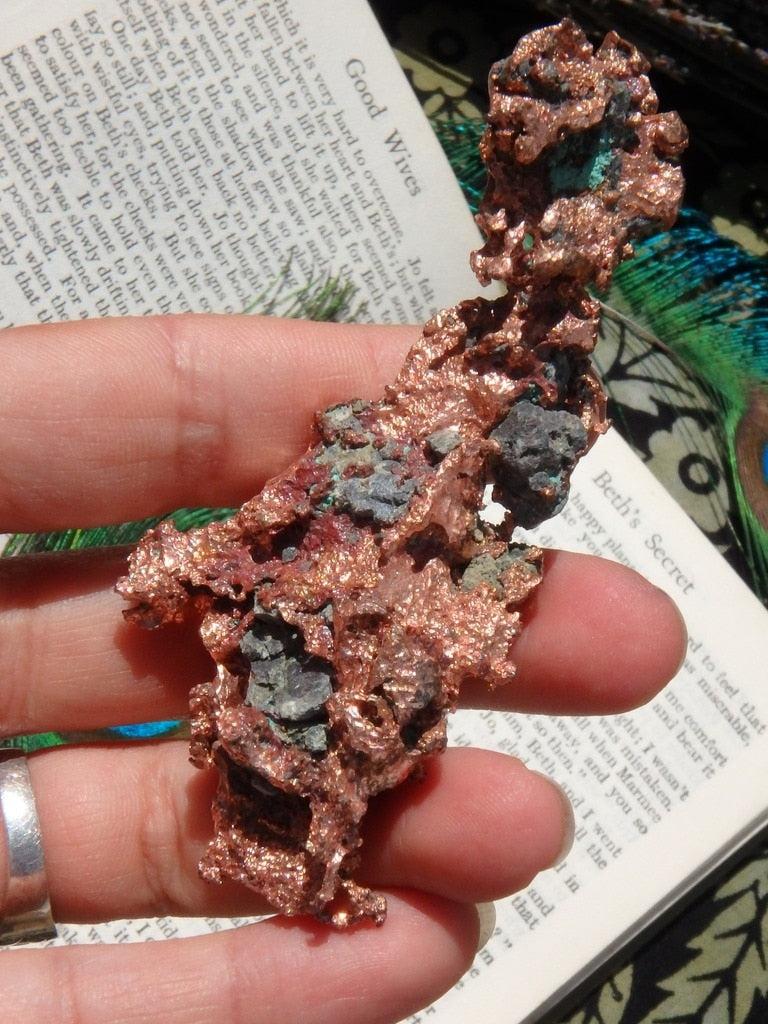 Wonderful Raw Copper Specimen With a Hint of Green Malachite - Earth Family Crystals