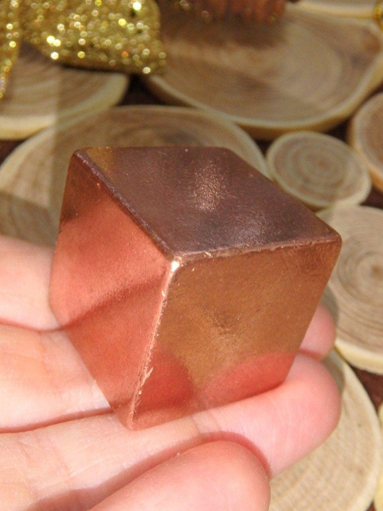 Dense & Shiny Copper Cube Carving - Earth Family Crystals