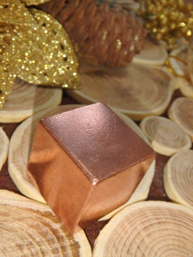 Dense & Shiny Copper Cube Carving - Earth Family Crystals