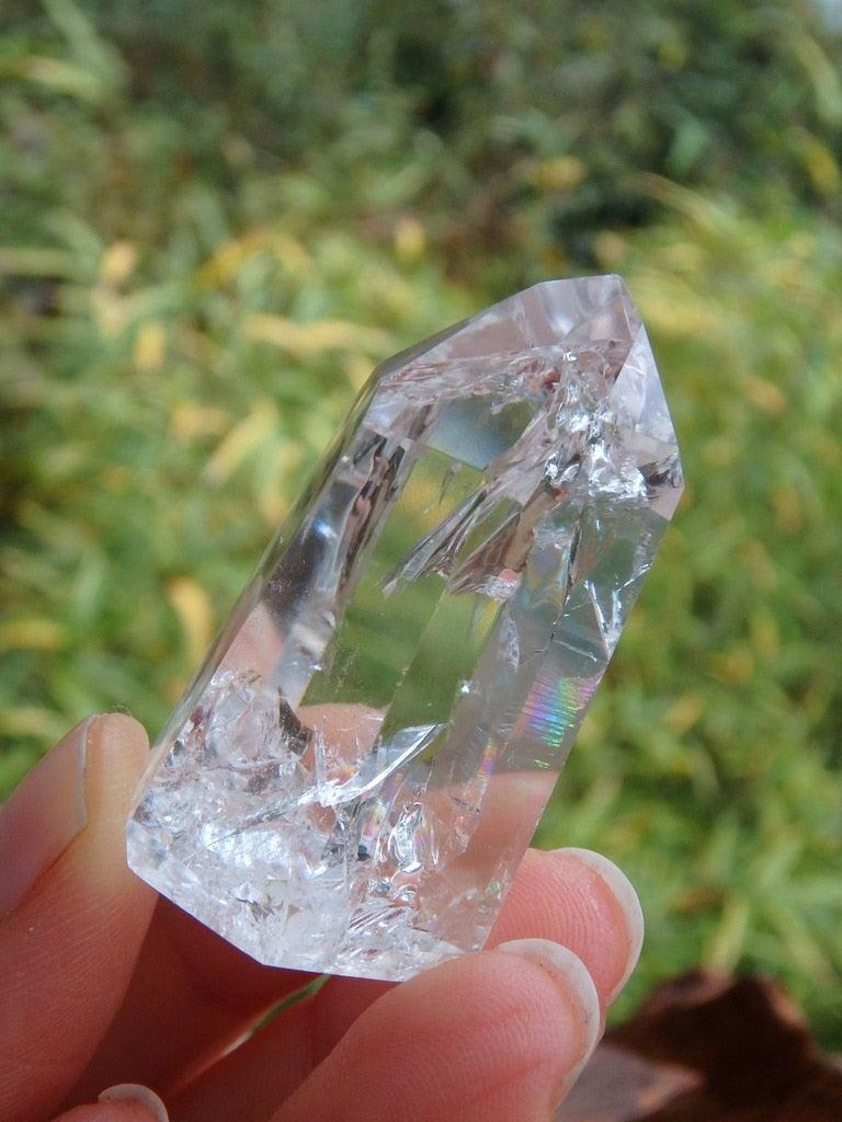 Rainbows! Crackle Quartz Small Generator From Brazil - Earth Family Crystals