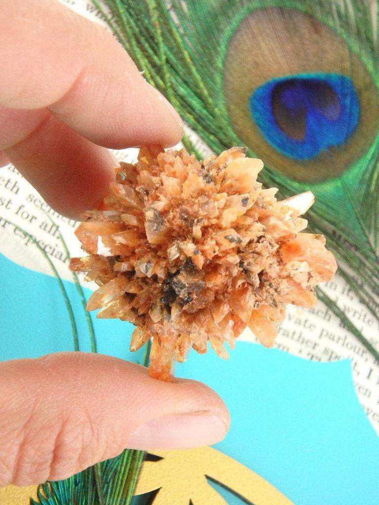 Hedgehog Cluster~ Orange Creedite Specimen From Mexico - Earth Family Crystals