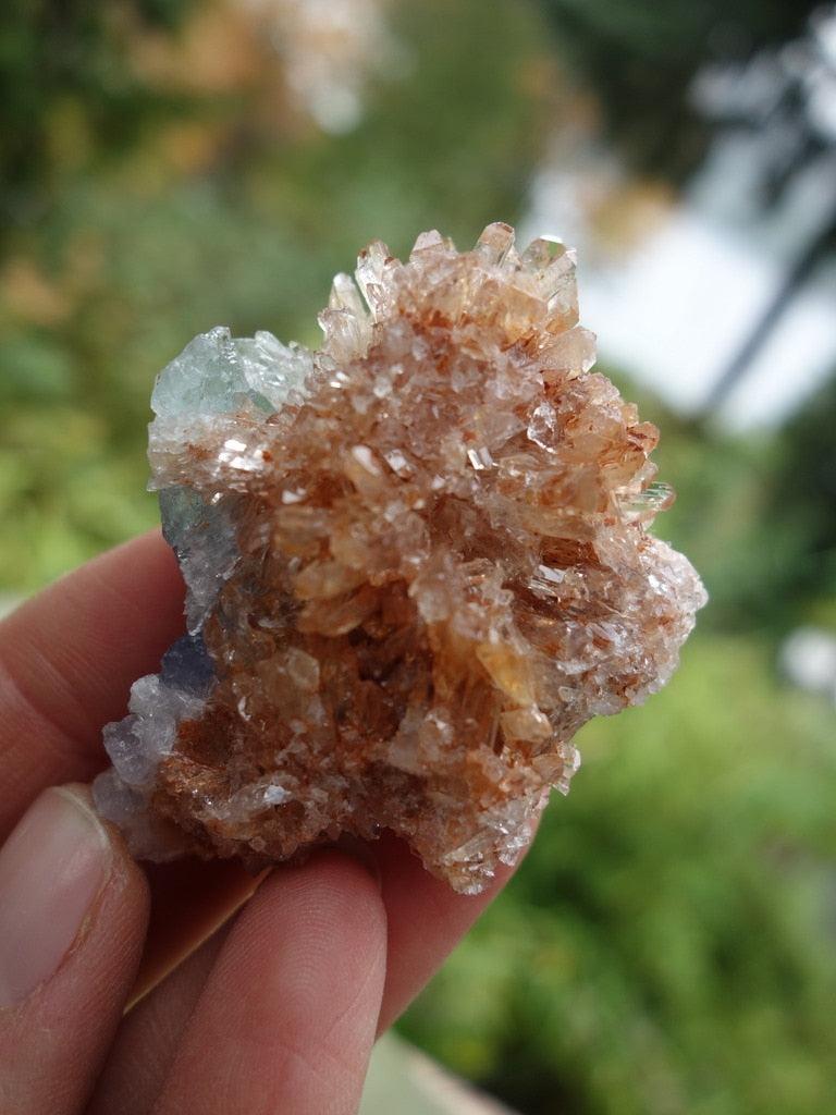 Rare & Highly Spiritual Orange Creedite & Fluorite Combo - Earth Family Crystals