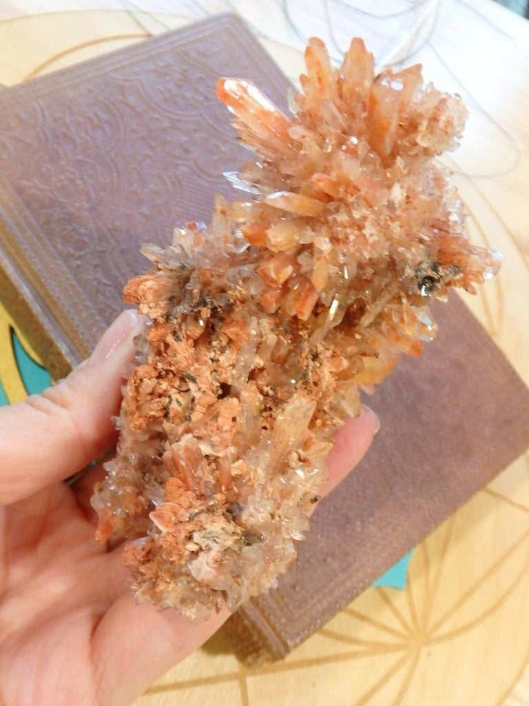 Intricate Large Deep Orange Creedite Cluster - Earth Family Crystals