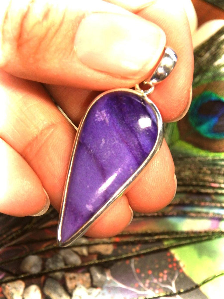 Rare! Pretty Purple SUGILITE PENDANT In Sterling Silver* (Includes Free Silver Chain)* - Earth Family Crystals
