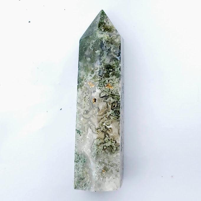 Polished Moss Agate Standing Display Tower #10 - Earth Family Crystals