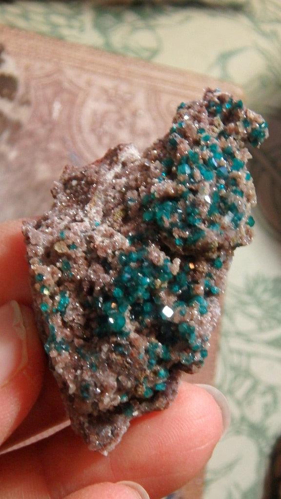 Lovely Emerald Green Dioptase on Matrix From Namibia - Earth Family Crystals