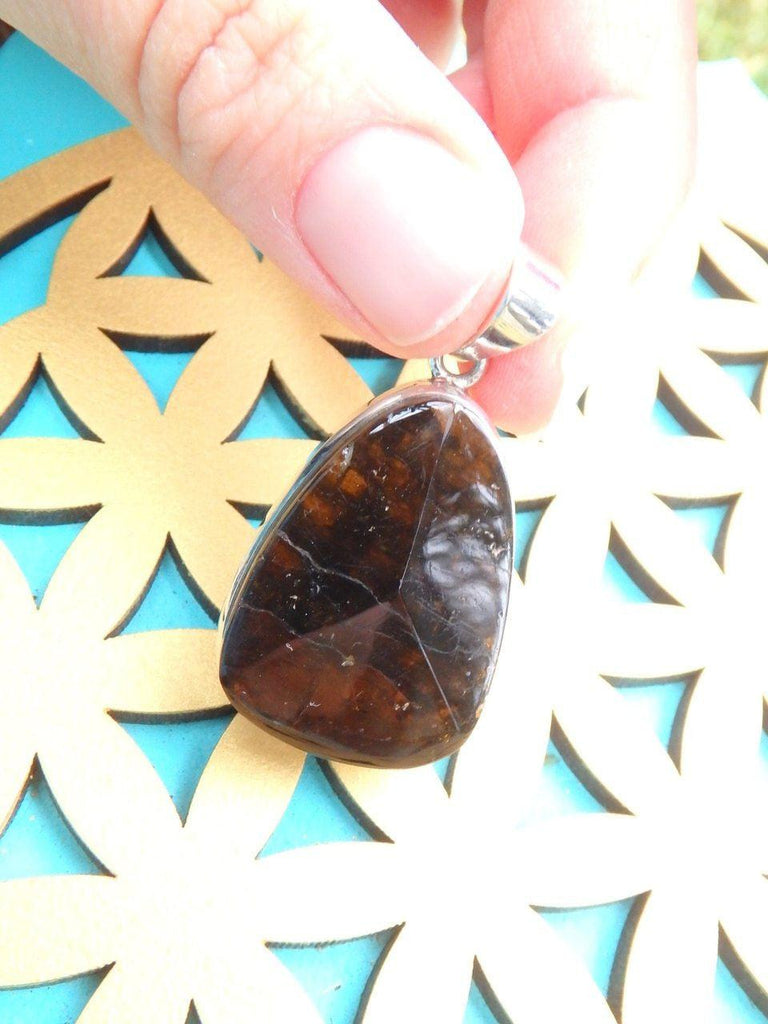 Chocolate Brown Dravite Gemstone Pendant In Sterling Silver (Includes Silver Chain) REDUCED - Earth Family Crystals
