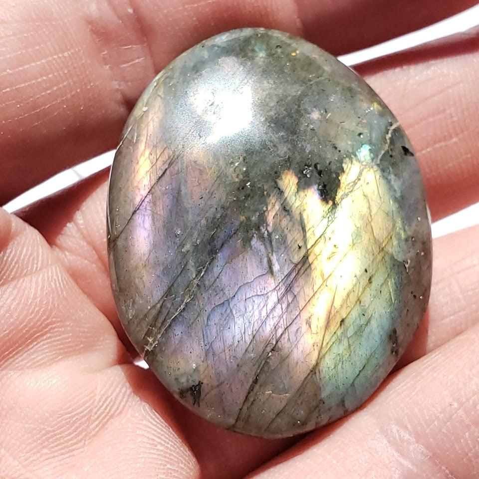 Pink & Purple Included Labradorite Small Palm Stone #1 - Earth Family Crystals