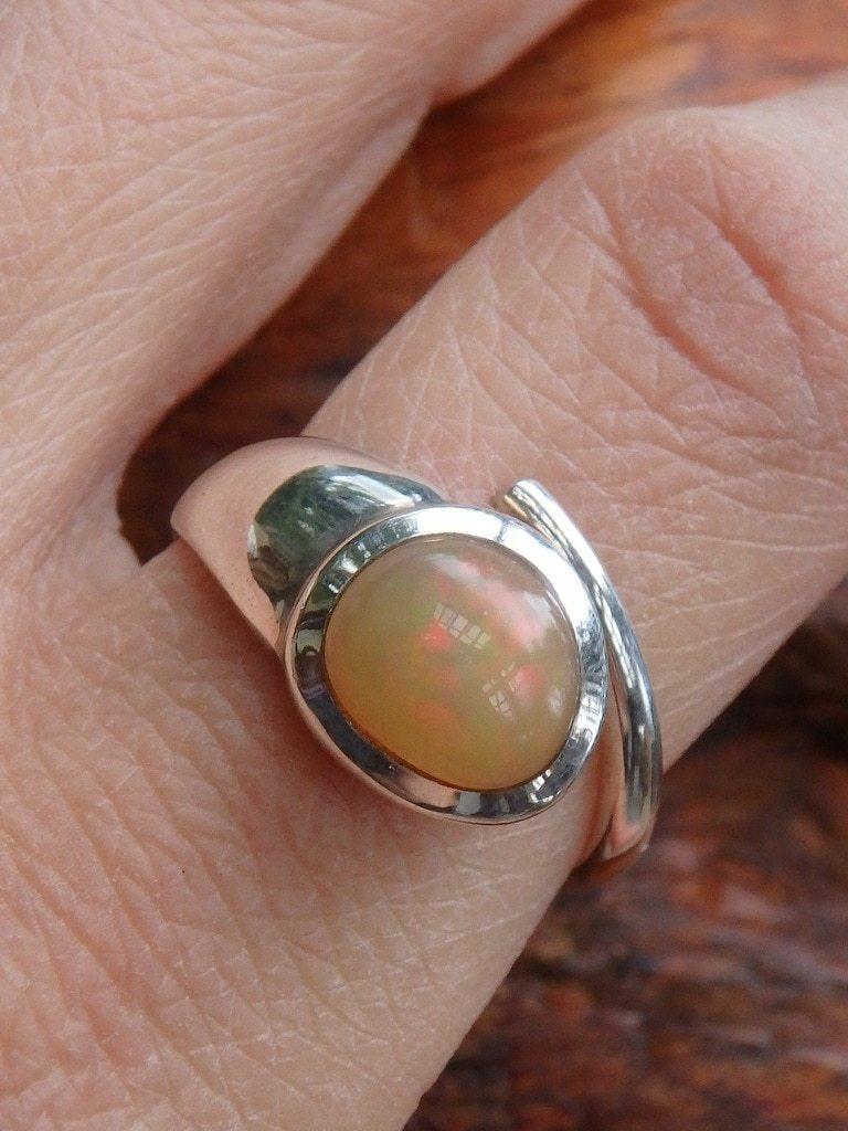 Cool & Funky Ethiopian Opal Ring In Sterling Silver (Adjustable Size 8.5-12) - Earth Family Crystals