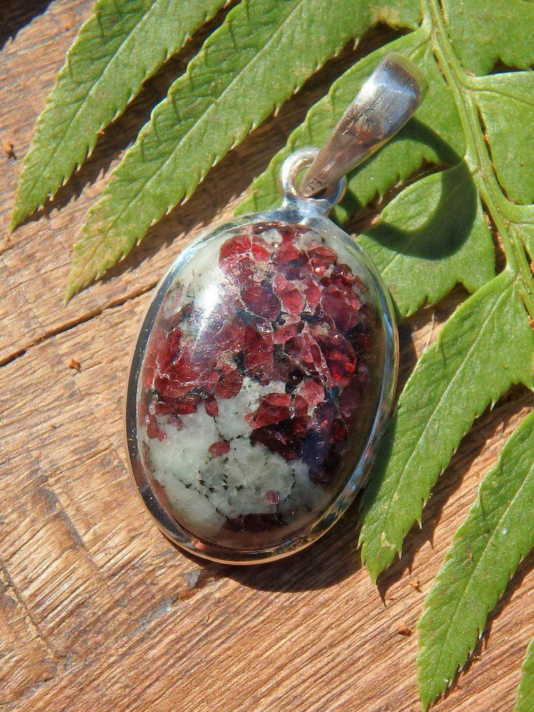 Deep Burgundy Eudialyte Pendant in Sterling Silver (Includes Silver Chain) - Earth Family Crystals