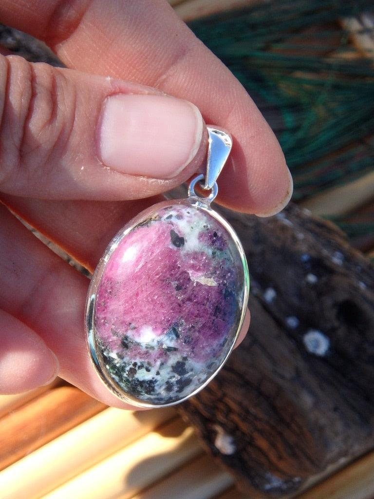 Gorgeous Eudialyte Gemstone Pendant In Sterling Silver (Includes Silver Chain) - Earth Family Crystals