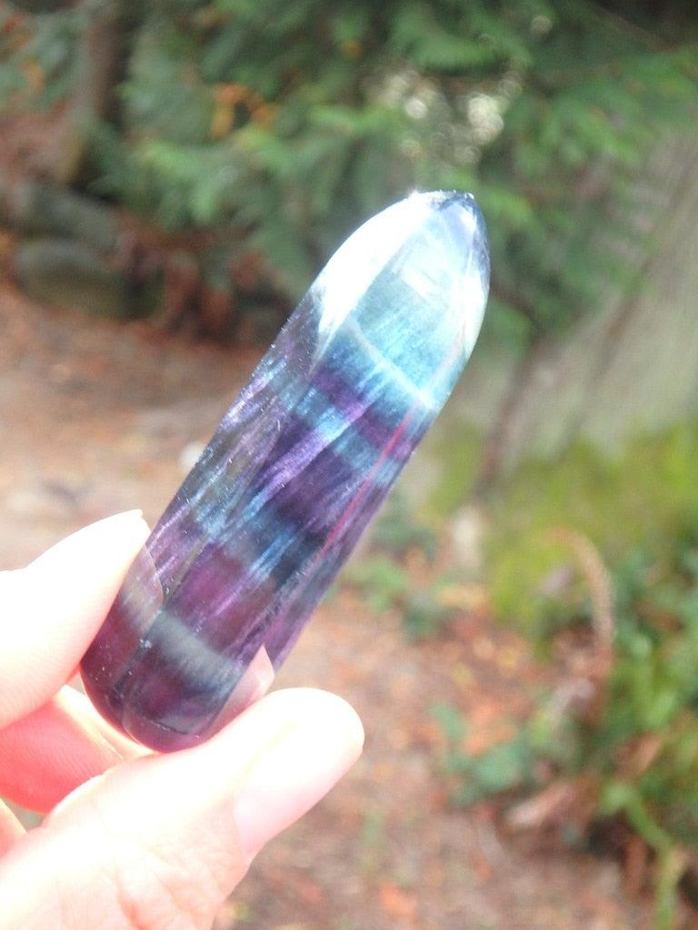 Fantastic Colors Rainbow Fluorite Polished Wand 3 - Earth Family Crystals