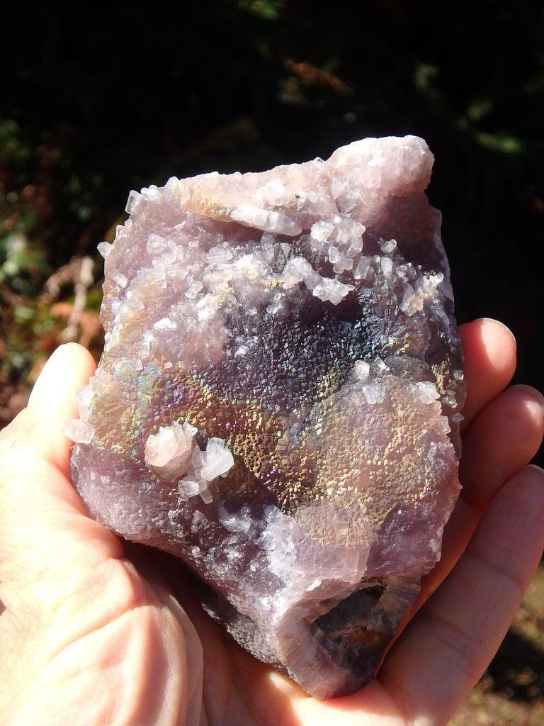 Fascinating Iridescent  Rainbow Fluorite With Clear Barite Inclusions From Small Fry Mine, NM - Earth Family Crystals