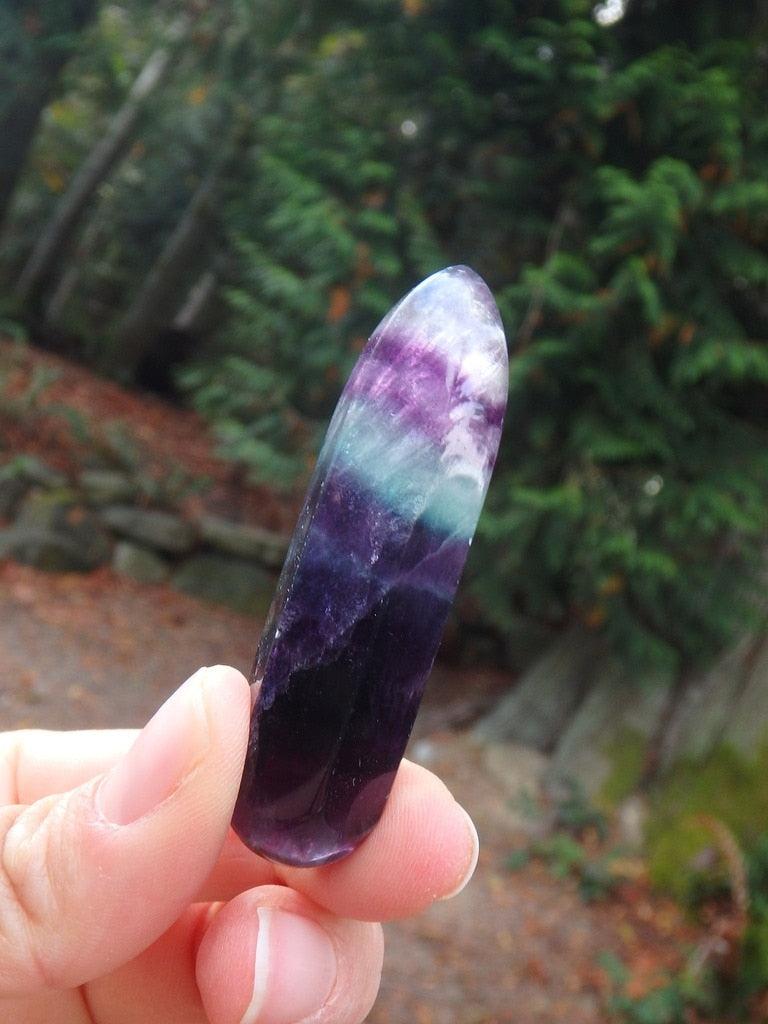 Fantastic Colors Rainbow  Fluorite Polished Wand 1 - Earth Family Crystals