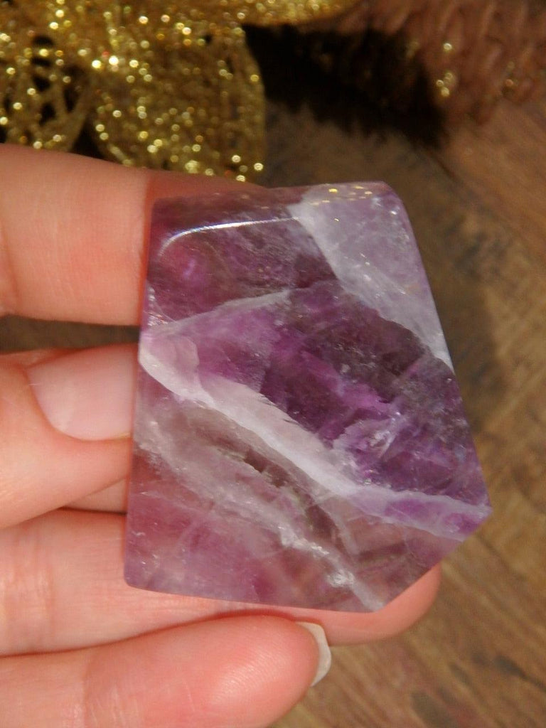 Royal Purple Fluorite Free-Form Polished Specimen - Earth Family Crystals