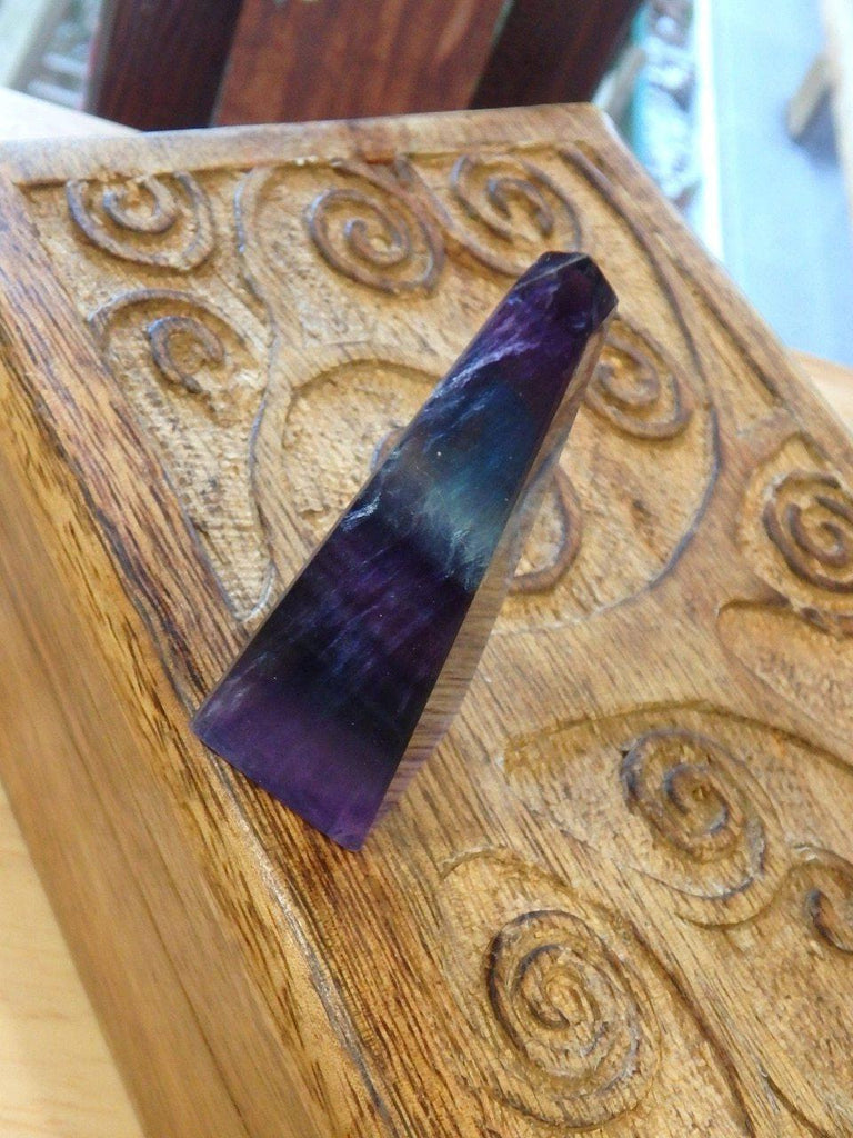 Amazing Deep Purple & Aqua Blue Fluorite Obelisk Small Carving - Earth Family Crystals