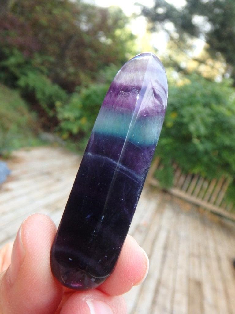 Fantastic Colors Rainbow  Fluorite Polished Wand 1 - Earth Family Crystals
