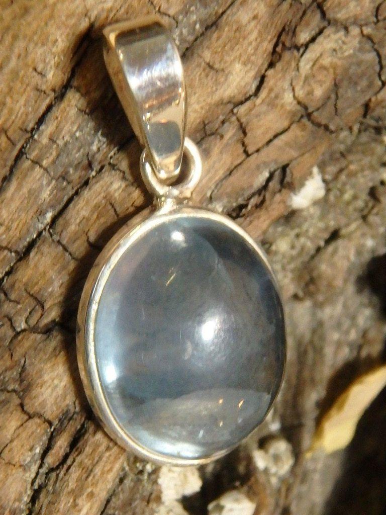 Aqua Blue Fluorite Gemstone Pendant In Sterling Silver (Includes Silver Chain) - Earth Family Crystals