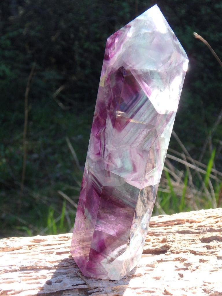 Vibrant Light Filled Rainbow Fluorite Tower - Earth Family Crystals