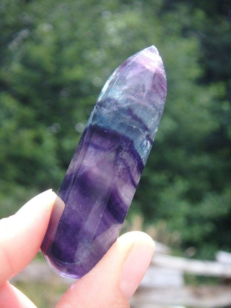 Amazing Color Patterns Rainbow Fluorite Wand 1 - Earth Family Crystals