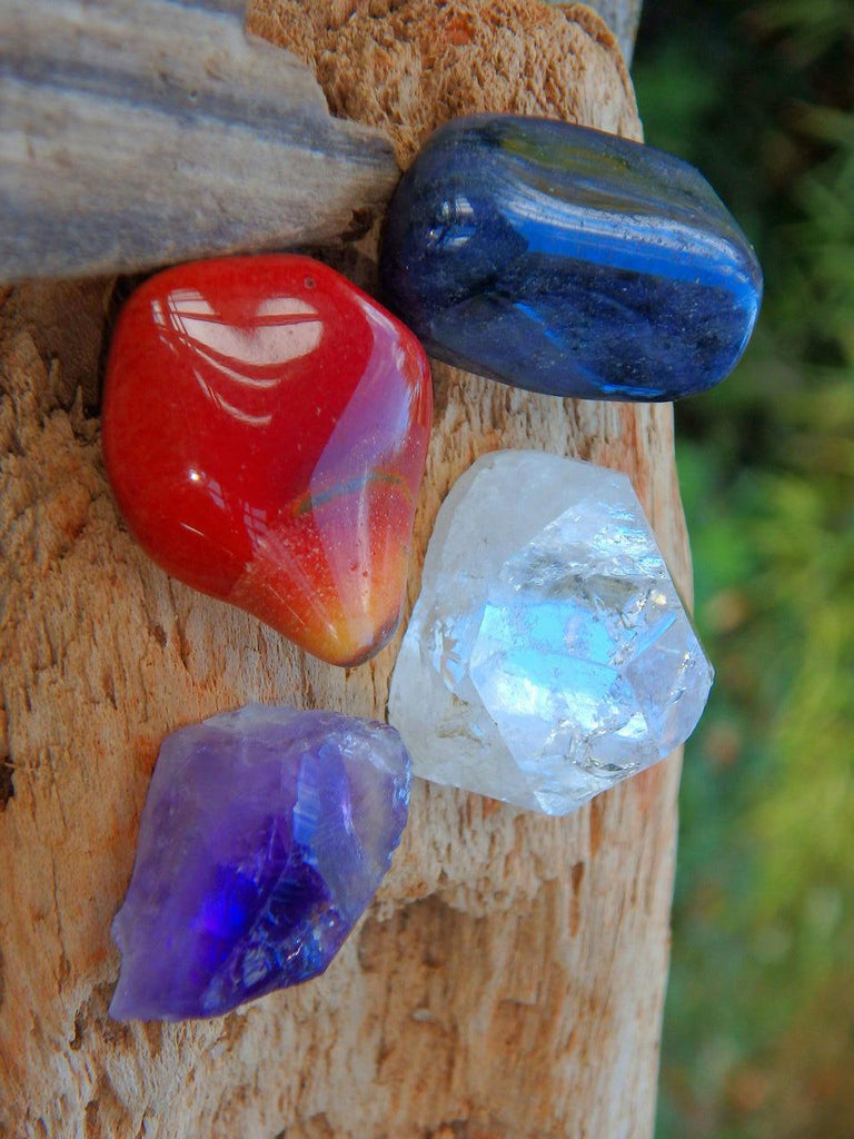 The Ultimate Protection Crystal Kit~Contains Amethyst, Clear Apophyllite, Mookaite Jasper, Dumortierite - Earth Family Crystals