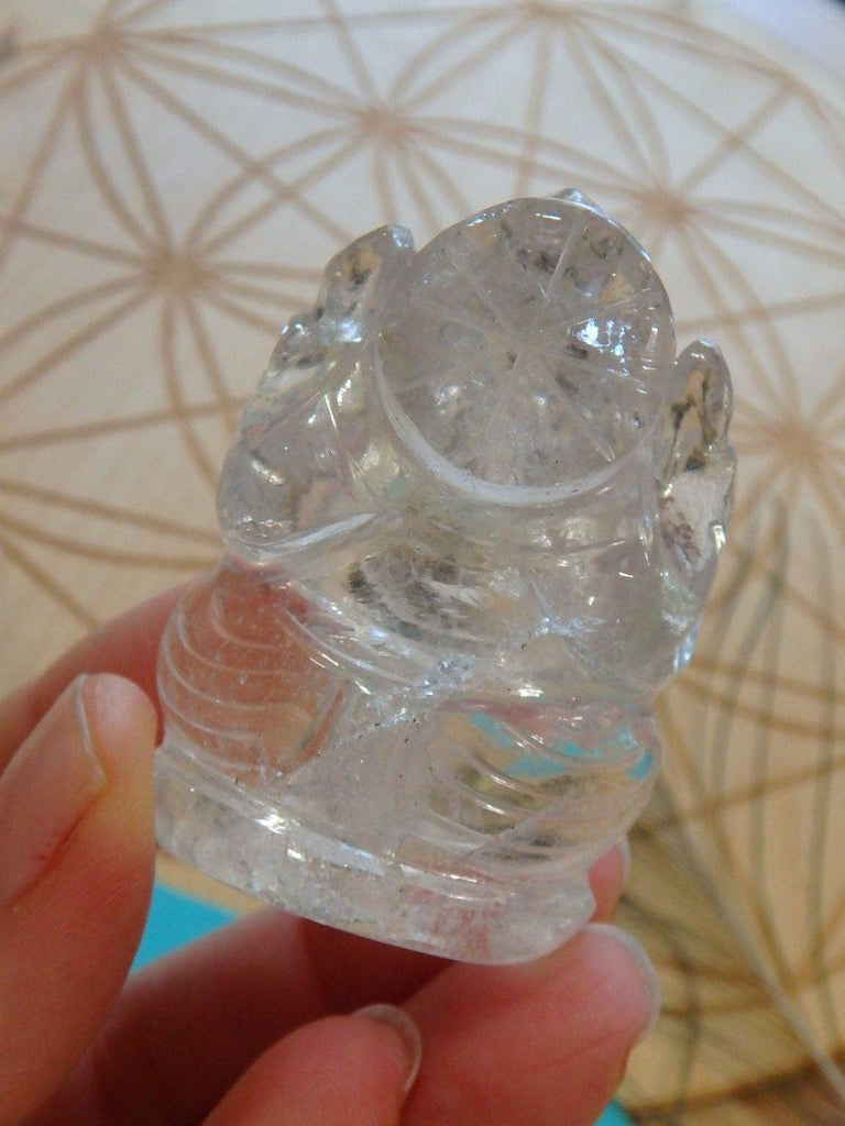 Cute Clear Quartz Ganesha Carving 1 - Earth Family Crystals