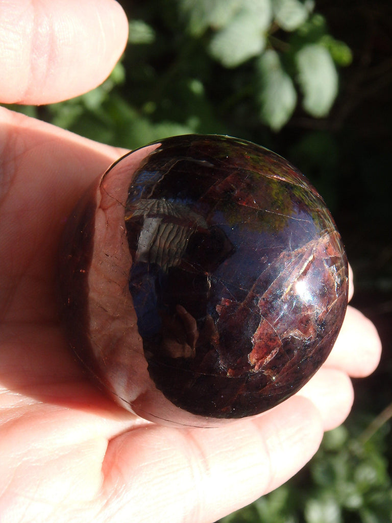 Divine Deep Burgundy Red Garnet Sphere Carving From India - Earth Family Crystals