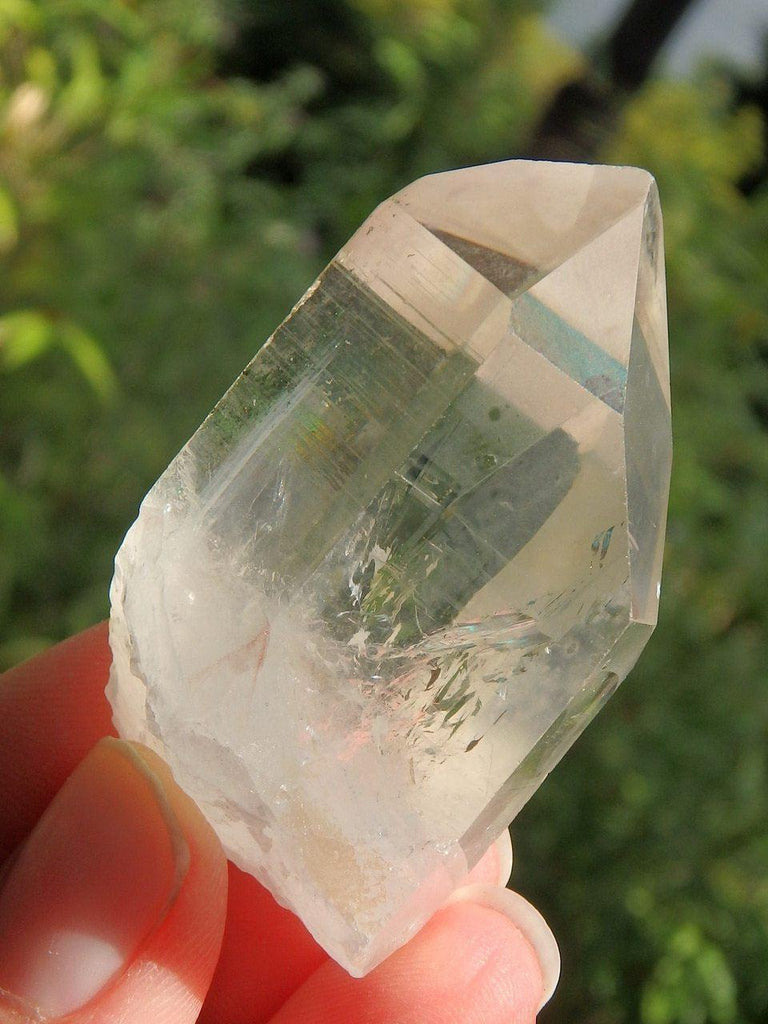 Brilliant & Unpolished Green Chlorite Quartz Point - Earth Family Crystals