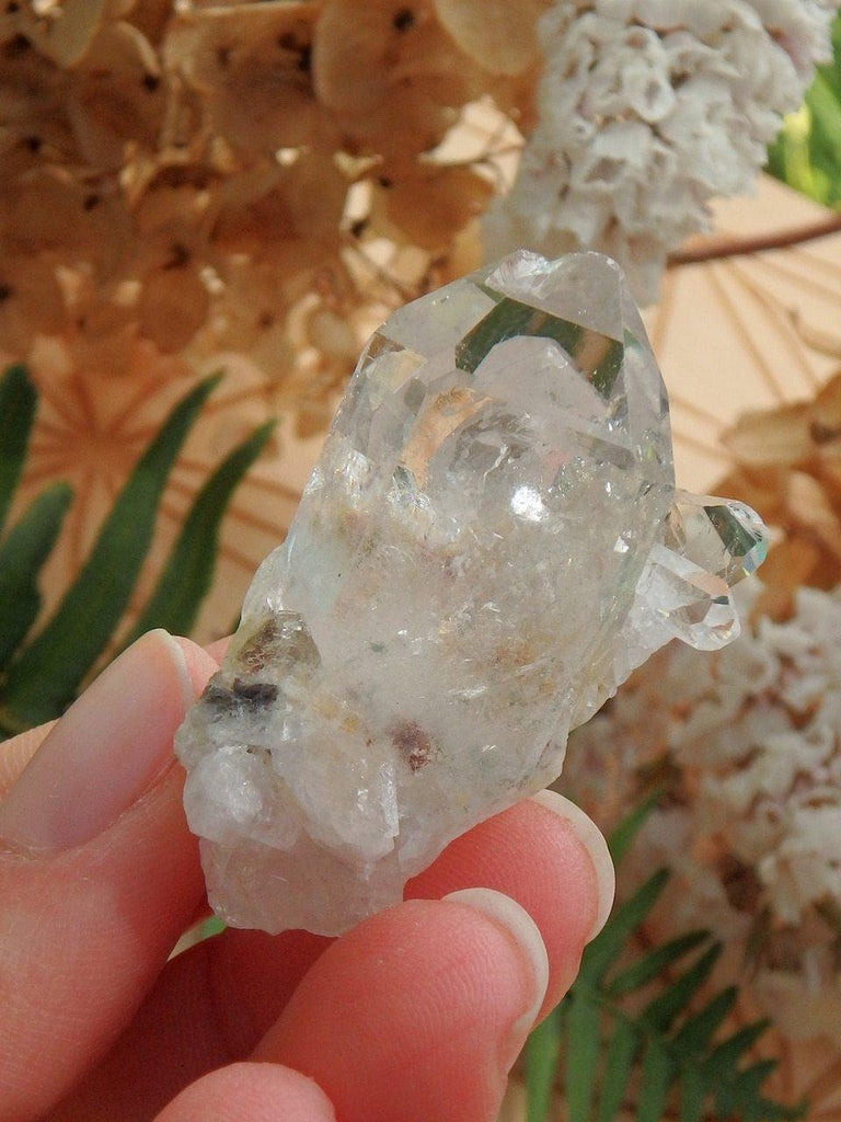 Adorable Green Chlorite Quartz Cluster With Record Keepers From Brazil - Earth Family Crystals