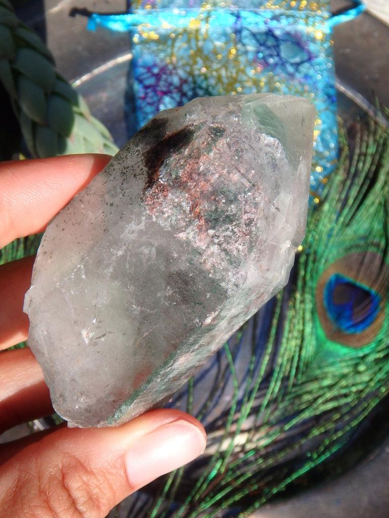 Wonderful Green Chlorite Quartz Point - Earth Family Crystals