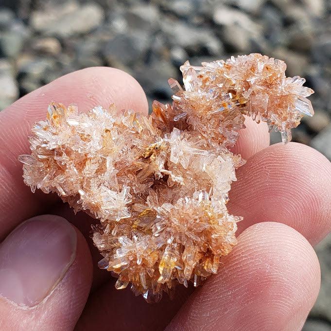 One of a Kind Orange Creedite Spiky Cluster from Mexico #1 - Earth Family Crystals